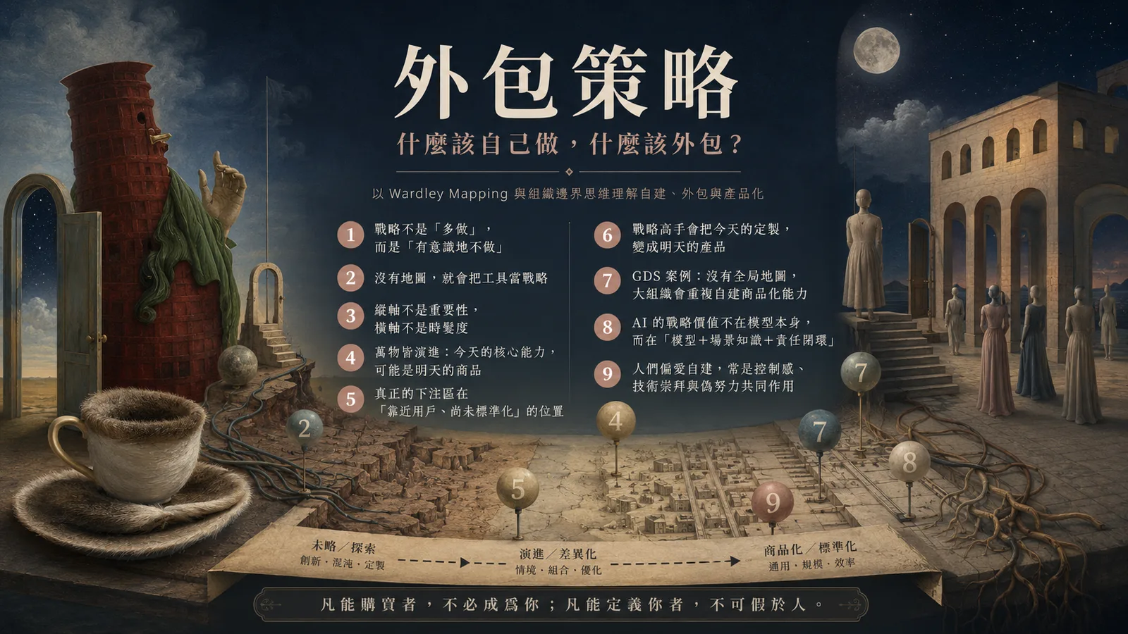 什麼該自己做，什麼該外包？總覽圖