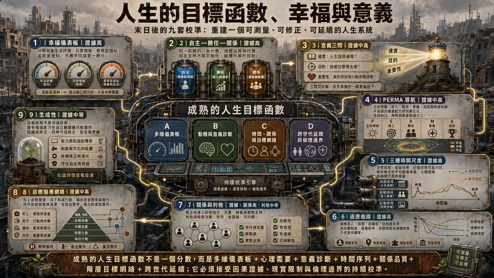 人生的目標函數、幸福與意義總覽圖