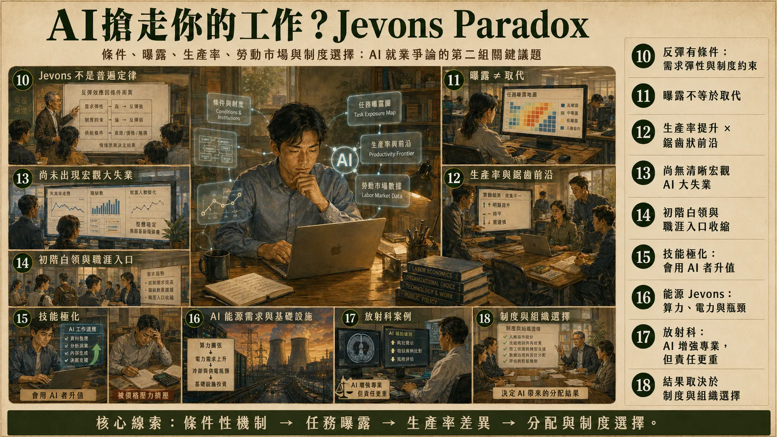 AI 增加還是減少工作：Jevons Paradox總覽圖