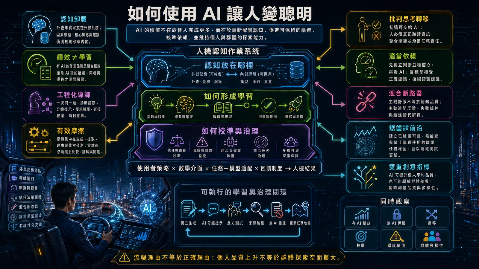 如何使用 AI 讓人變聰明總覽圖