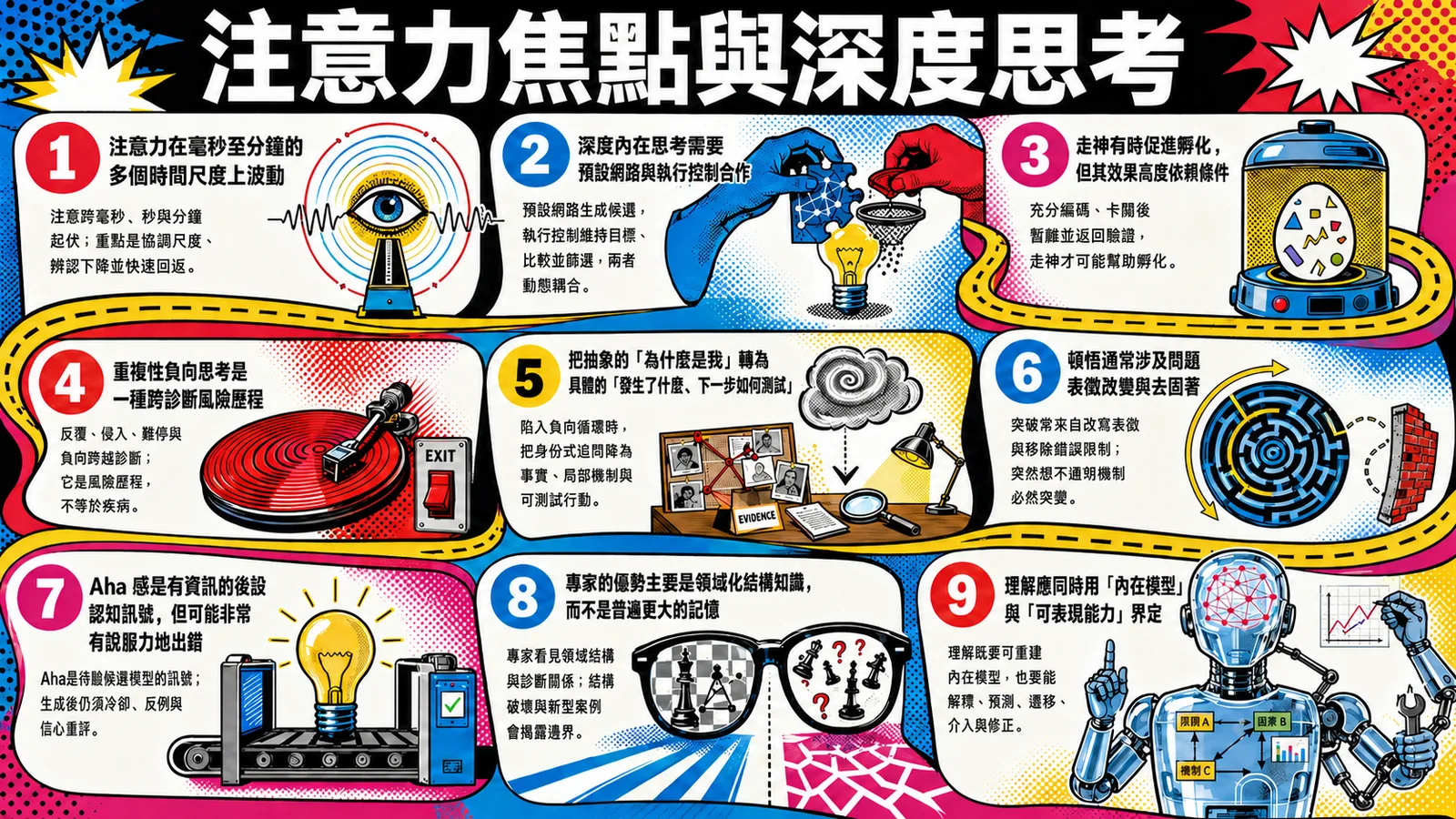 注意力焦點與深度思考總覽圖